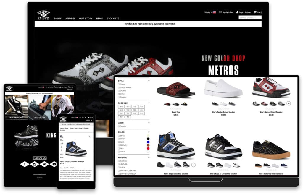 WooCommerce Website Built For British Knights Footwear Company