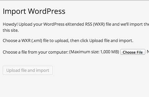 How to Upload your WordPress eXtended RSS (WXR) file to Your WordPress Site