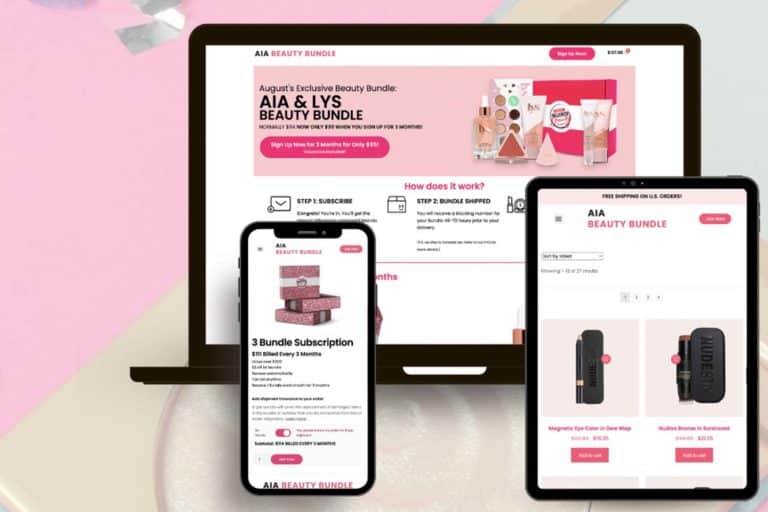 WooCommerce Beauty Box Subscription Website Customizations Developed for AIA Beauty Bundle